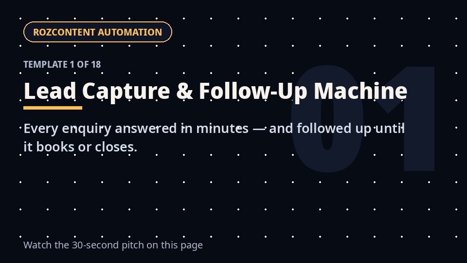 Lead Capture & Follow-Up Machine — ready-made automation