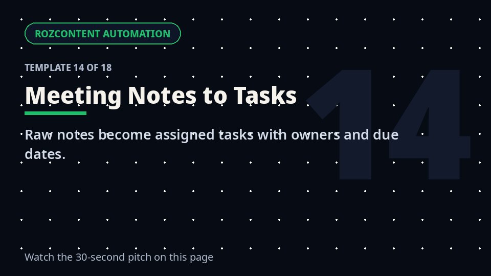 Meeting Notes → Tasks — ready-made automation