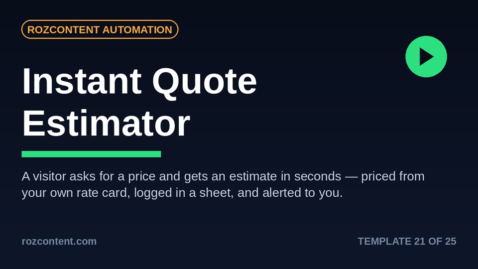Instant Quote Estimator — ready-made automation