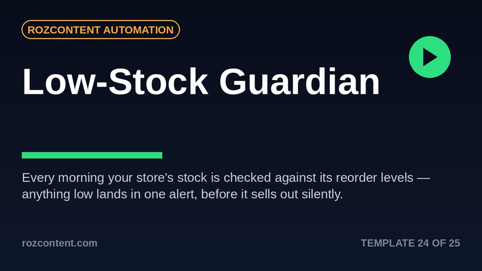 Low-Stock Guardian — ready-made automation