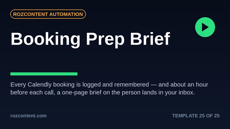 Booking Prep Brief — ready-made automation